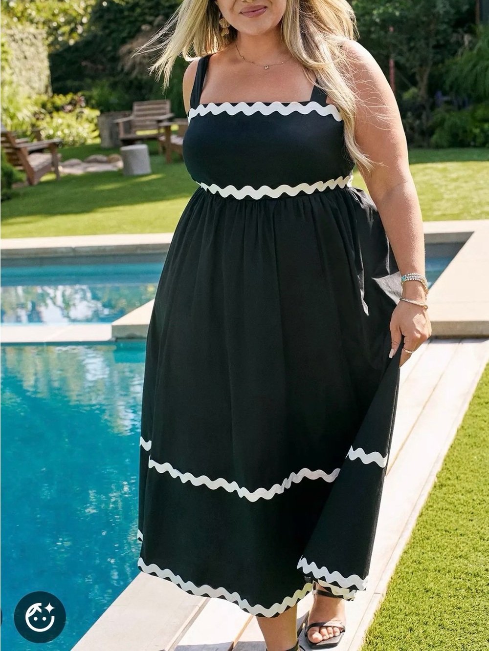 Torrid Belle Island White and Black High Low Dress